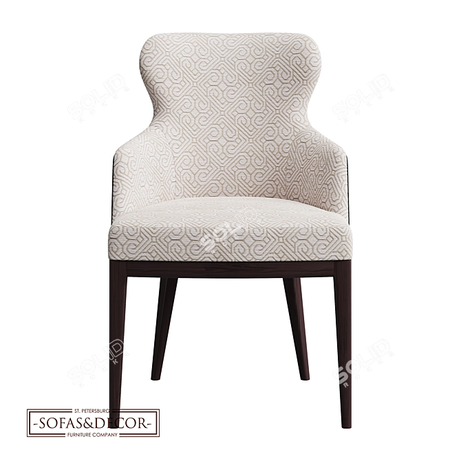 Customizable Ergonomic Dining Chair 3D model image 3