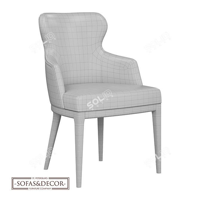 Customizable Ergonomic Dining Chair 3D model image 4