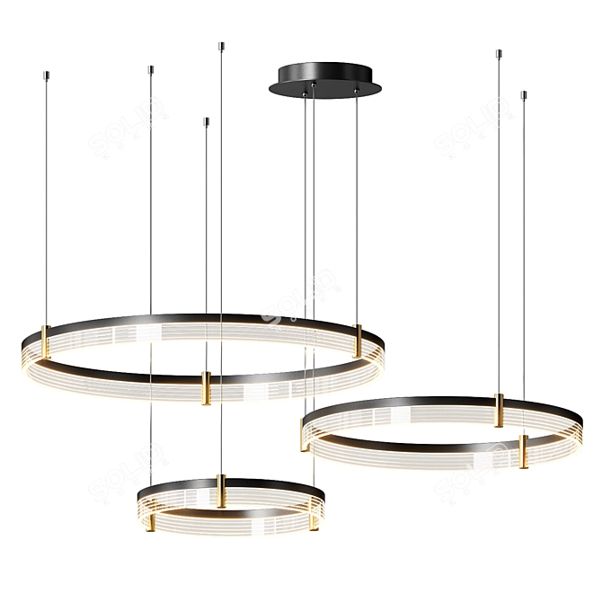 Elegant Nudara Chandelier, Luxurious Lighting 3D model image 1