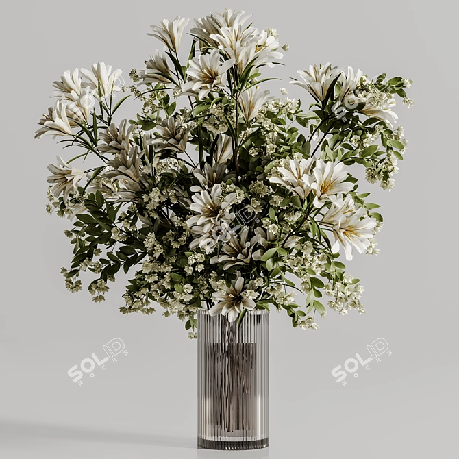 Elegant Vase with Plants 3D model image 5