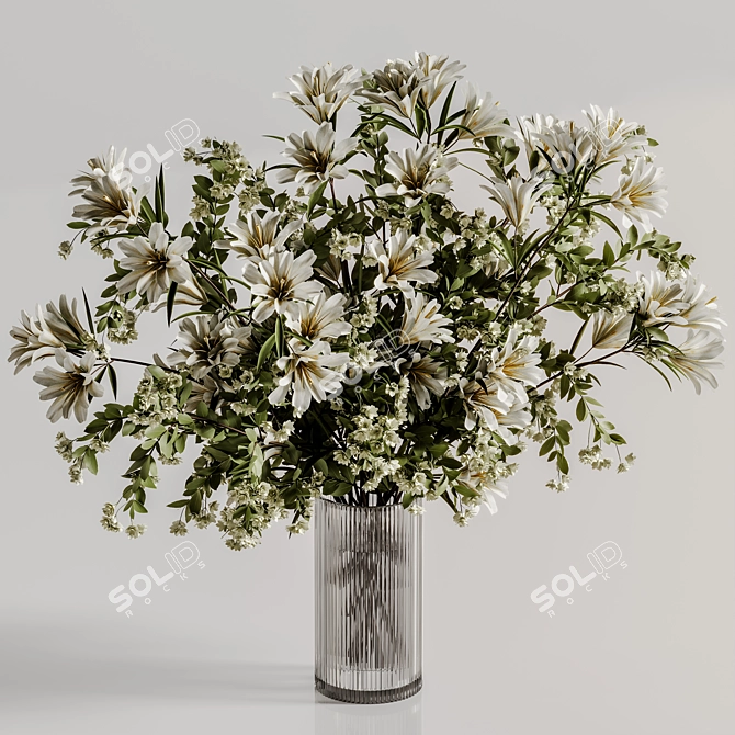 Elegant Vase with Plants 3D model image 6