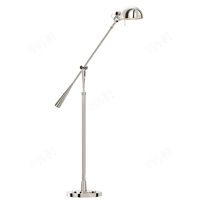 Sleek Dome Shade Floor Lamp 3D model image 2