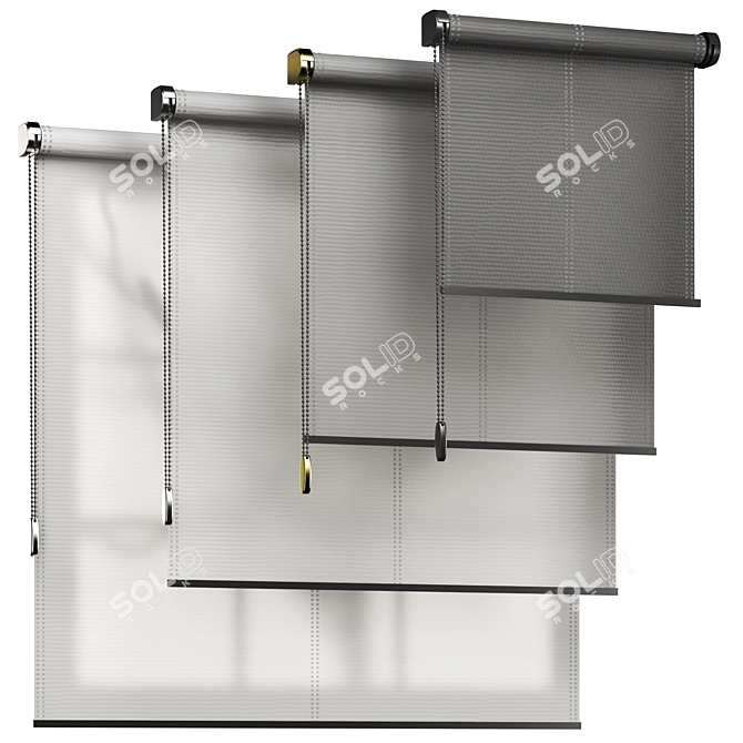Silhouette Roller Blinds Set 3D model image 1