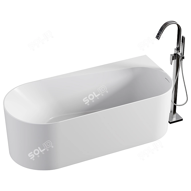 Modern Acrylic Bathtub ONDA CORNER 3D model image 1