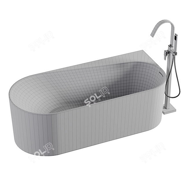 Modern Acrylic Bathtub ONDA CORNER 3D model image 4