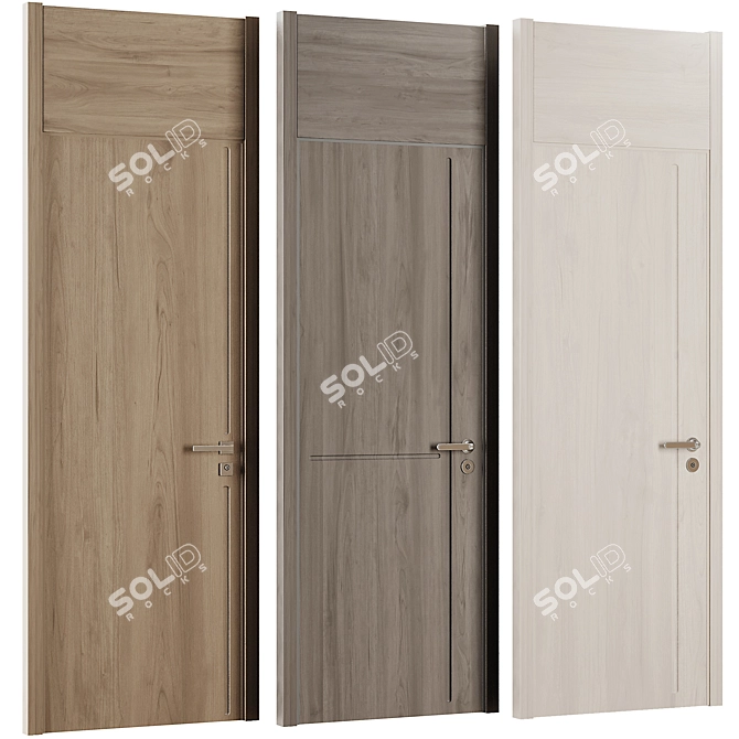  Modern Entry Door Set 59 3D model image 1