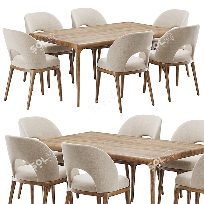 Boerum Dining Set Modern Design 3D model image 1