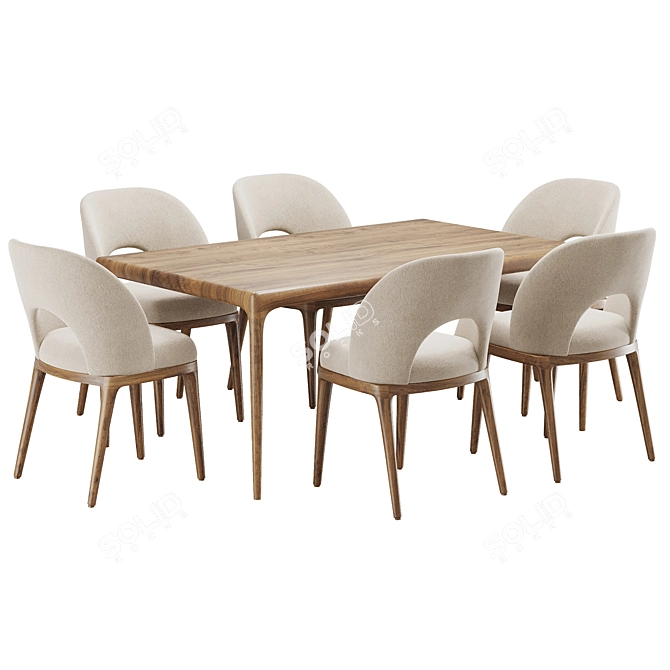 Boerum Dining Set Modern Design 3D model image 2