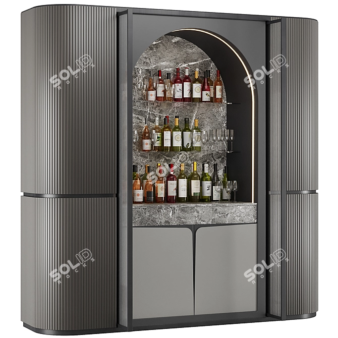 Modern Bar Cabinet Set4.clearRect 3D model image 2