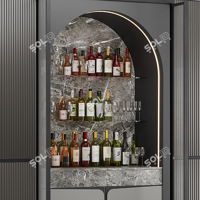 Modern Bar Cabinet Set4.clearRect 3D model image 3