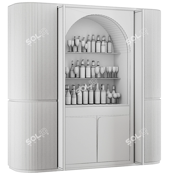 Modern Bar Cabinet Set4.clearRect 3D model image 4