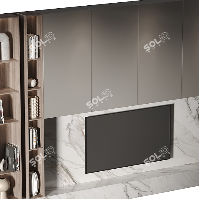 Modern TV Wall Set 2014 3D model image 4