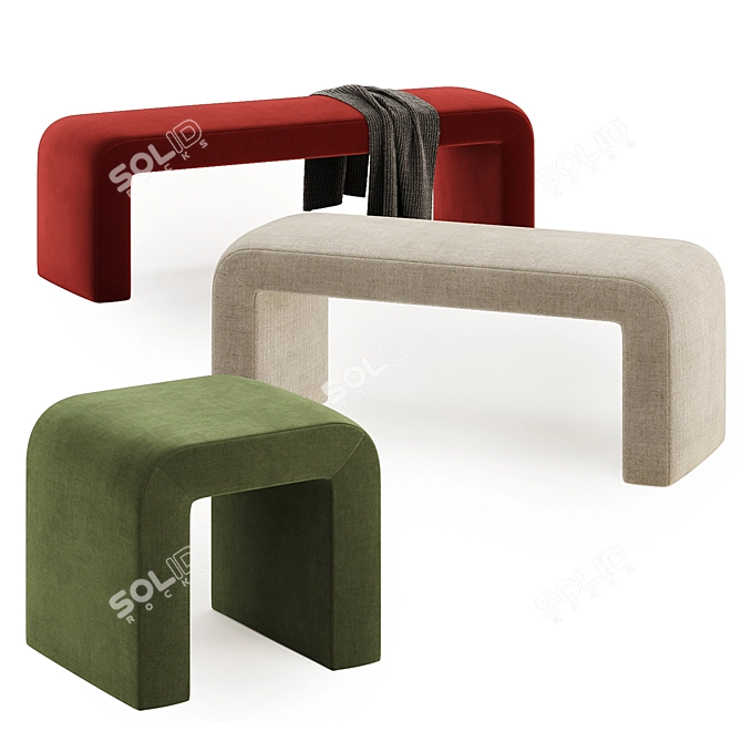 Versatile Sophia Bench Set 3D model image 6