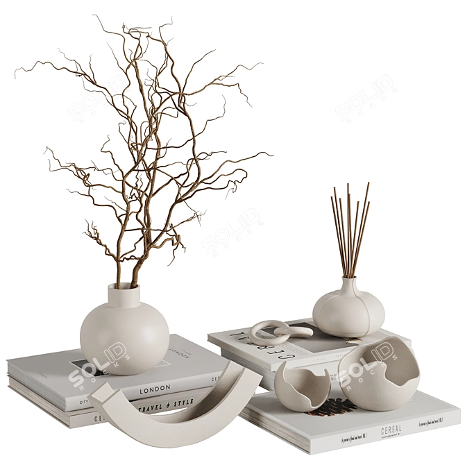 Elegant 3D Decor Set 2016 3D model image 2