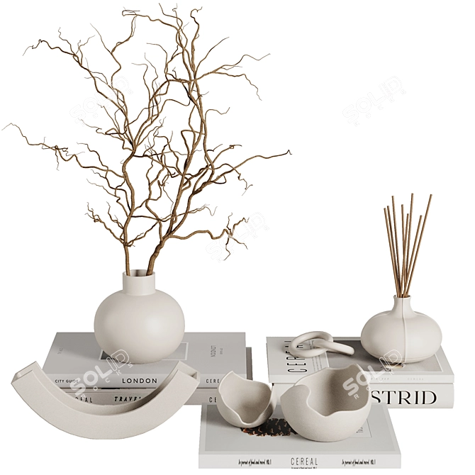 Elegant 3D Decor Set 2016 3D model image 4