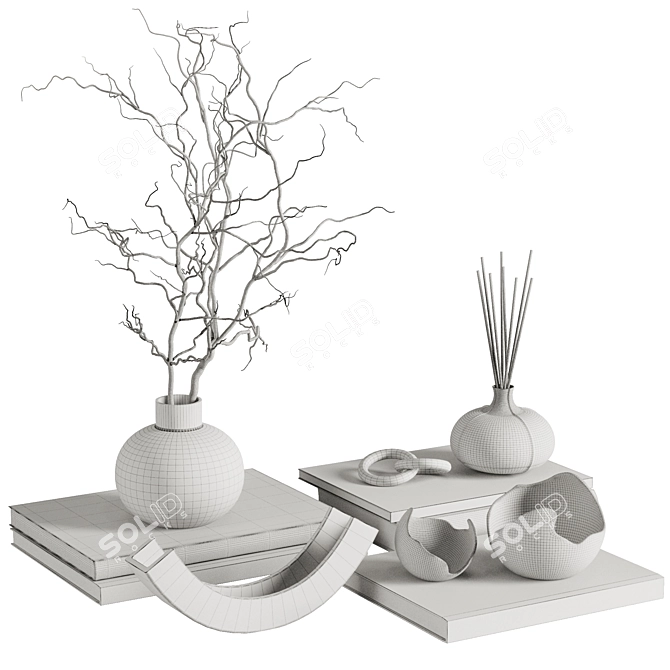 Elegant 3D Decor Set 2016 3D model image 6