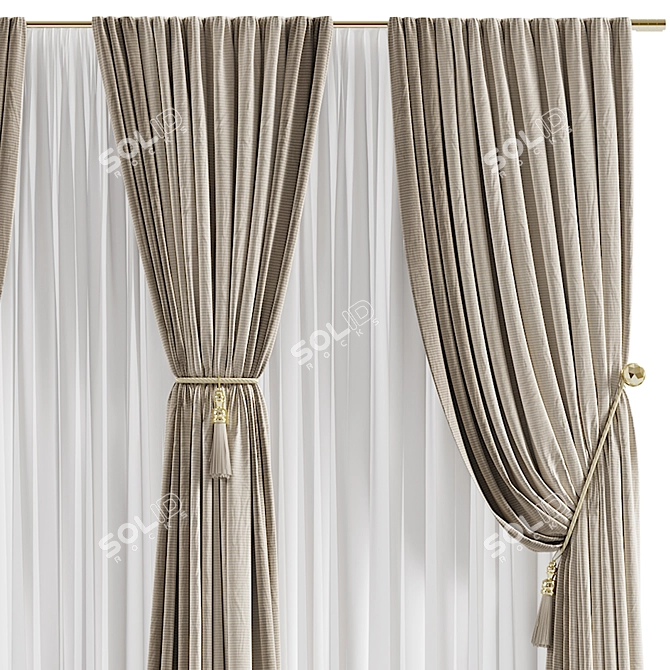 Elegant Curtain #052 3D model image 2