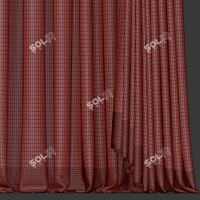 Elegant Curtain #052 3D model image 3