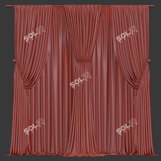 Elegant Curtain #052 3D model image 4