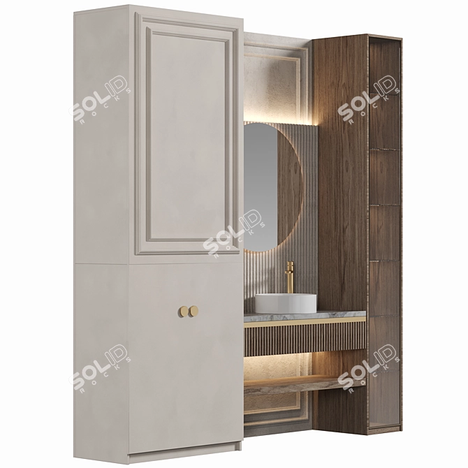 Modern Bathroom Furniture Set 3D model image 2