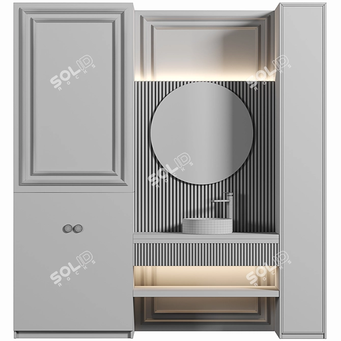 Modern Bathroom Furniture Set 3D model image 4