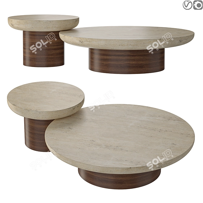 Minimalist Collector's Lessa Coffee Table 3D model image 1