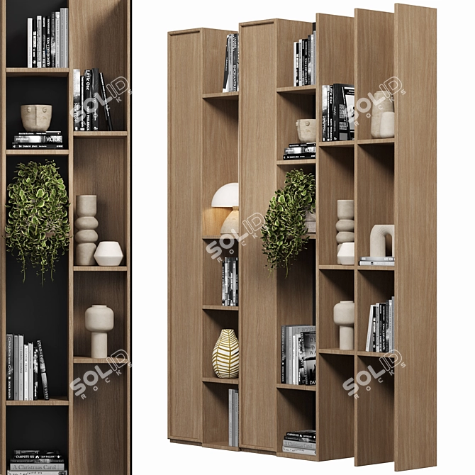 Modular Storage Cabinet Shelves 3D 3D model image 2