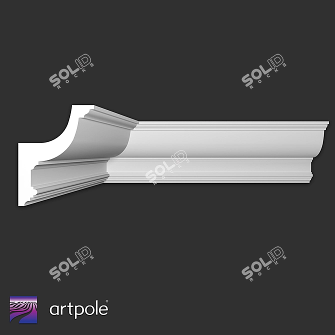 Sophisticated Gypsum Cornice SKTL128 3D model image 1