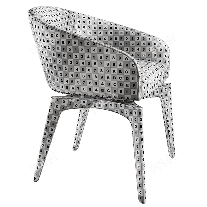 Elegant Leather Dining Chair 3D model image 6