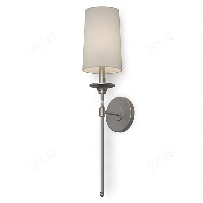Elegant Nickel Wall Sconce 3D model image 5