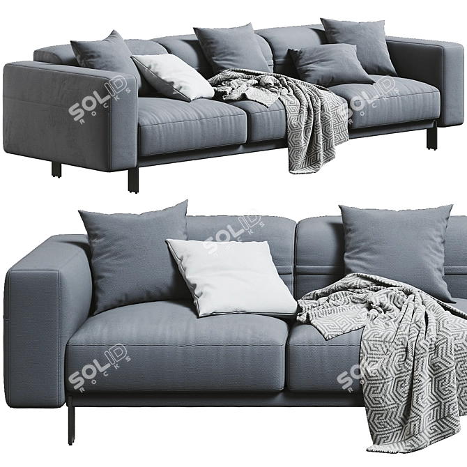 Bepop 3-Seat Sofa, Italian Design 3D model image 1