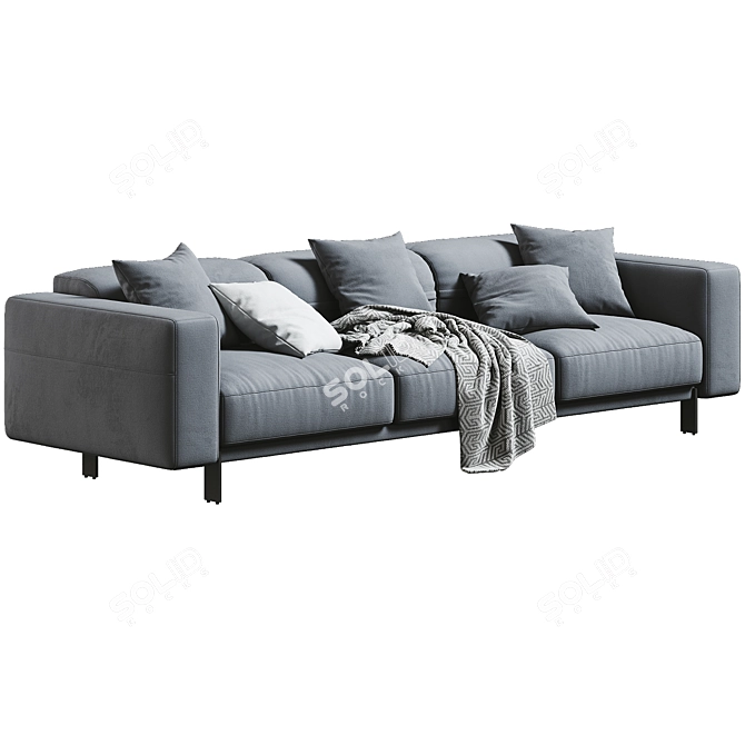 Bepop 3-Seat Sofa, Italian Design 3D model image 2