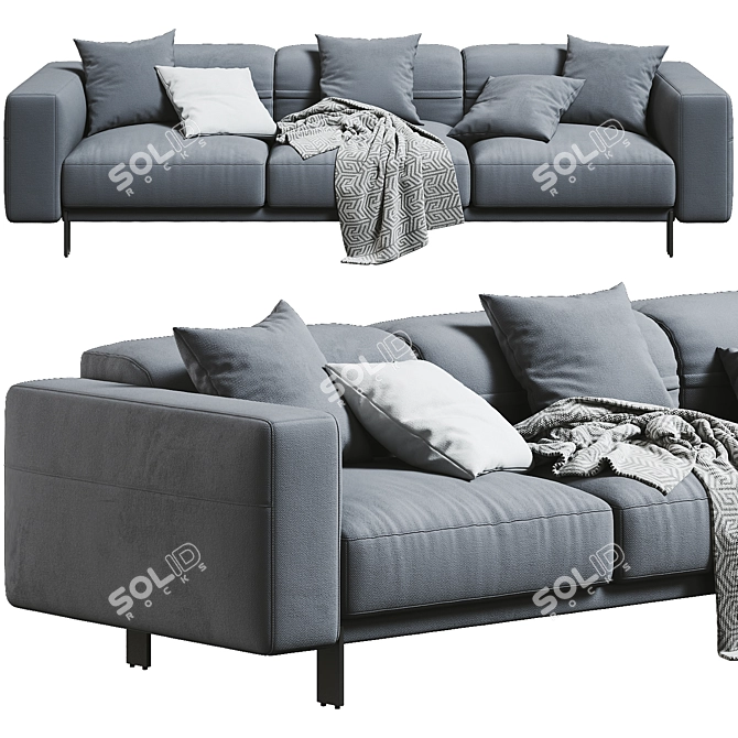 Bepop 3-Seat Sofa, Italian Design 3D model image 3