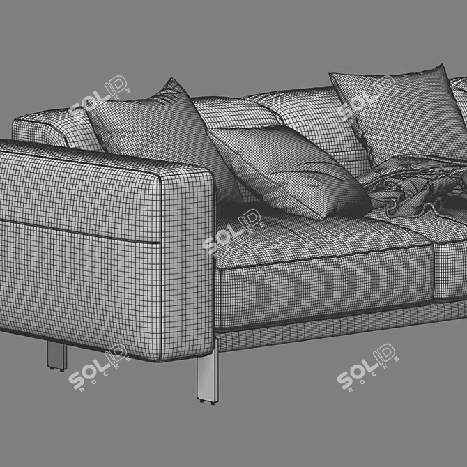 Bepop 3-Seat Sofa, Italian Design 3D model image 5