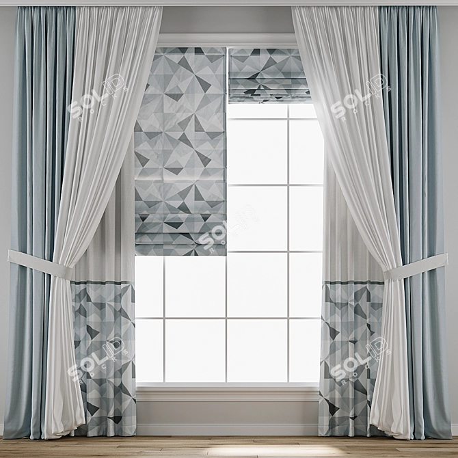 3D Curtain Model Bundle 3D model image 1