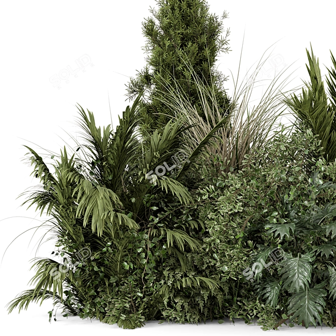 Outdoor Bush Set with V-Ray 3D model image 2