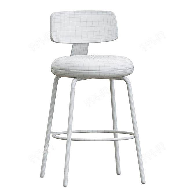  Martino 65cm Full Black Bar Stool 3D model image 4