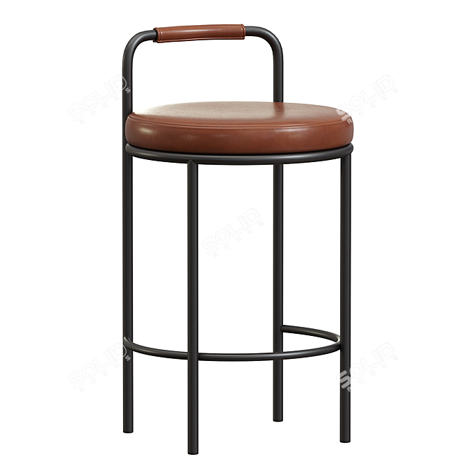 Karimi 65cm Brown Bar Stool 3D model image 1