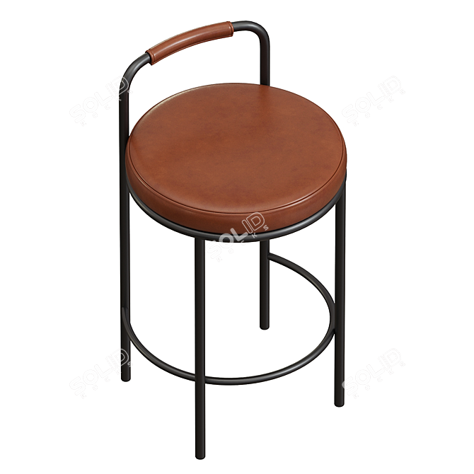 Karimi 65cm Brown Bar Stool 3D model image 4