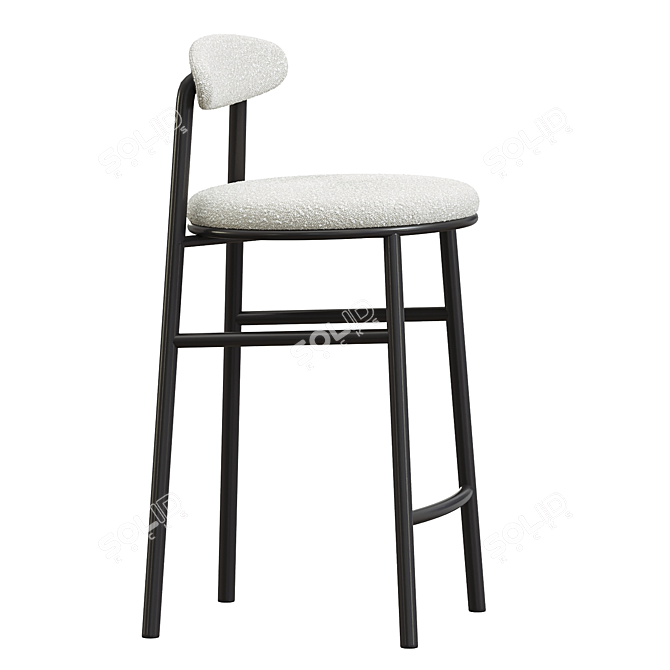 Chic Oneal Moon White Stool 3D model image 2