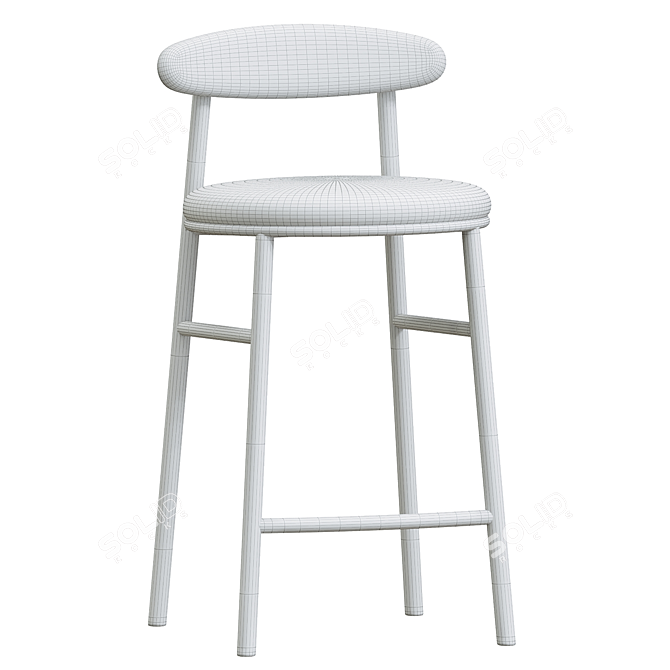 Chic Oneal Moon White Stool 3D model image 4
