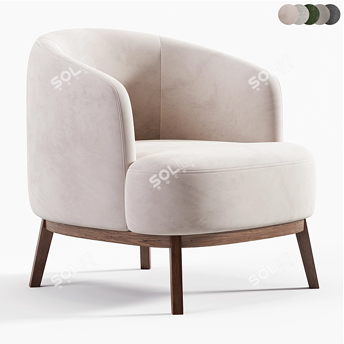 Sleek MEGAN Armchair Design 3D model image 4