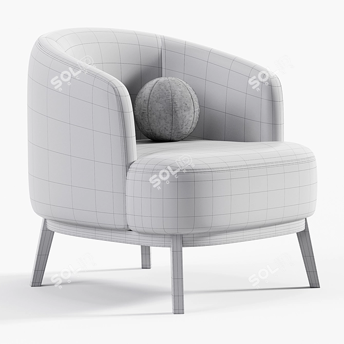 Sleek MEGAN Armchair Design 3D model image 6