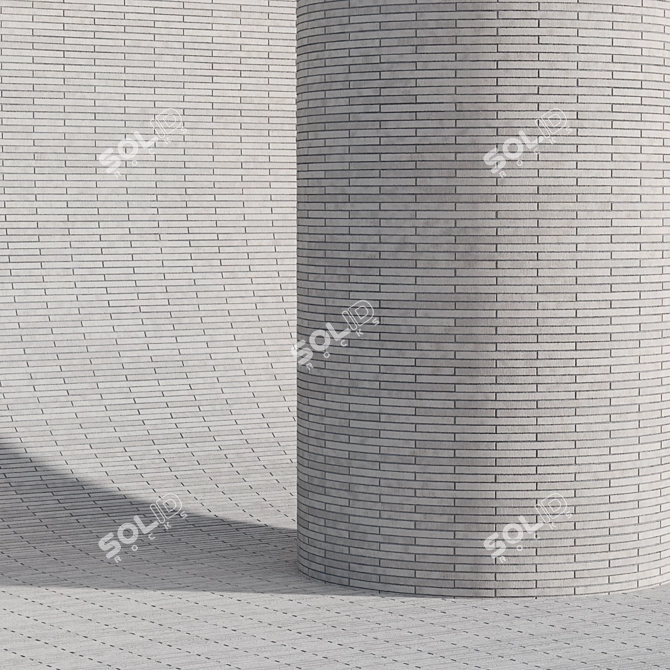 Minimalist Long Clinker Brick 3D model image 3