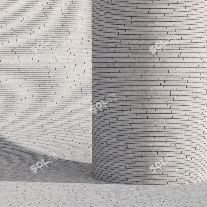 Minimalist Long Clinker Brick 3D model image 6