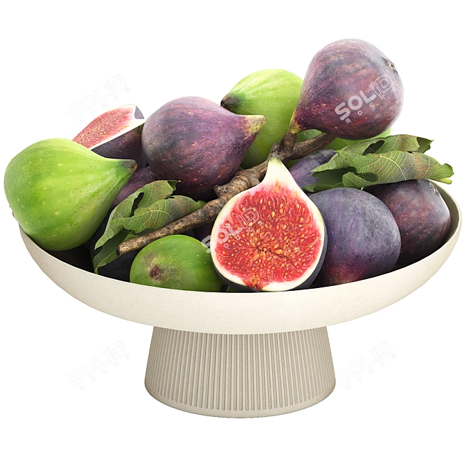 Ficus Fruit Bowl 3D Model 3D model image 1