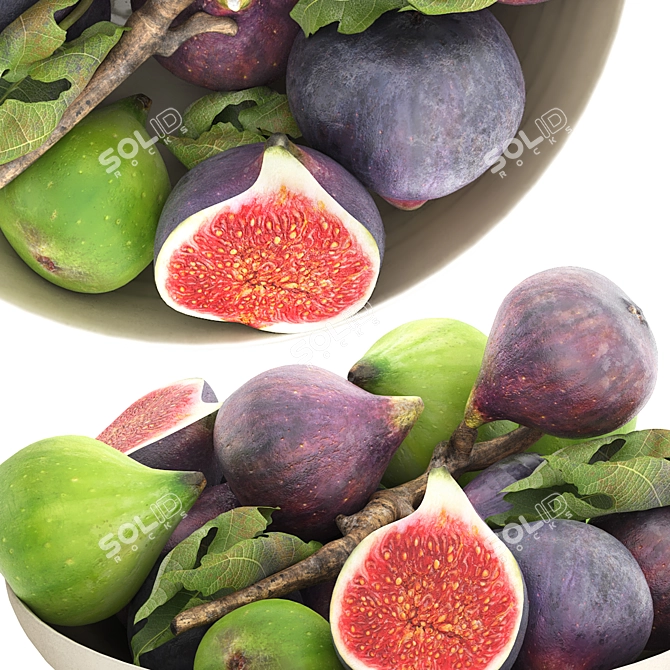 Ficus Fruit Bowl 3D Model 3D model image 3