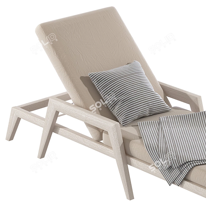 Modern Outdoor Chaise with Sleek Design 3D model image 3