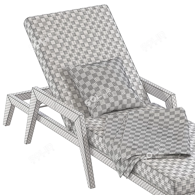 Modern Outdoor Chaise with Sleek Design 3D model image 4