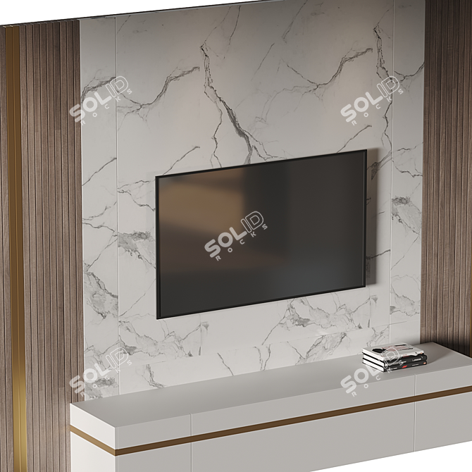 Modern TV Wall Set 036 3D model image 3